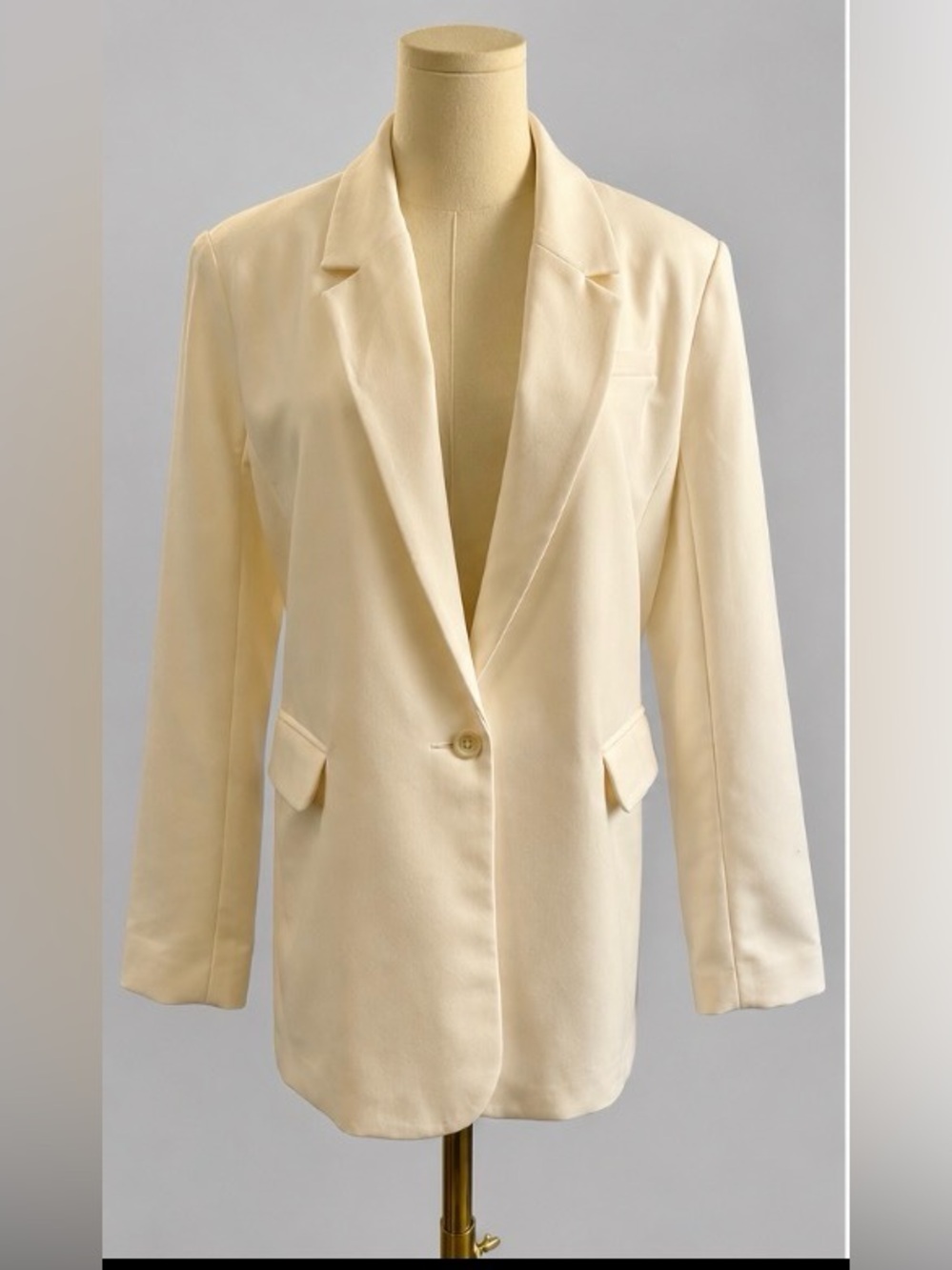 Abercrombie & Fitch Ivory Longline One Button Blazer Size Large